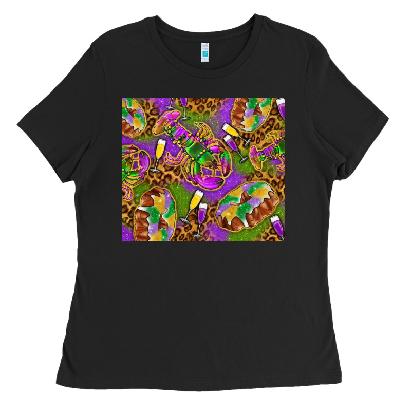 Mardi Gras With Crabs Tumbler Ladies Tee by HowdyJamesFarm | Teevron