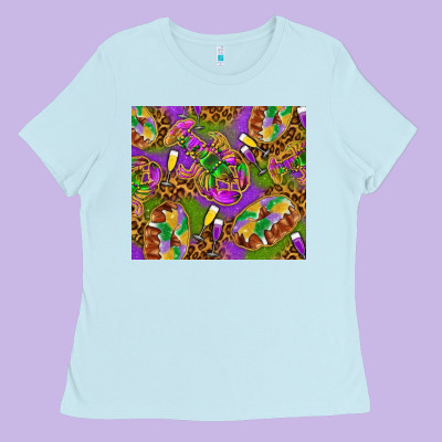 Mardi Gras With Crabs Tumbler Ladies Tee Designed By Howdyjamesfarm
