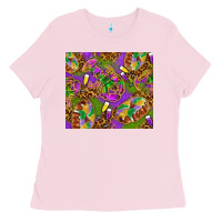 Bubblegum Pink Mardi Gras with crabs tumbler Ladies Tee - HowdyJamesFarm