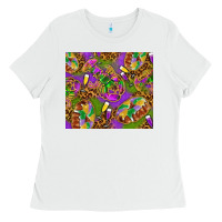 White Mardi Gras with crabs tumbler Ladies Tee - HowdyJamesFarm