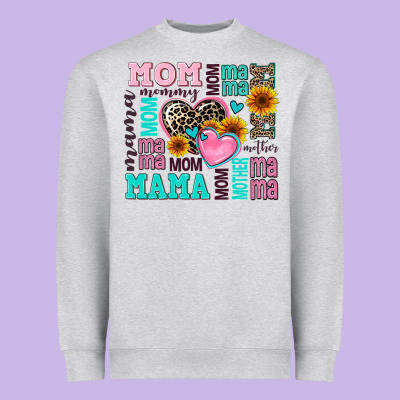 Mom Mama Mommy With Hearts Heavyweight Sweatshirt Designed By Adodesignshop