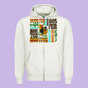 Rooster Zipper Hoodie Designed By Adodesignshop