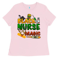 Bubblegum Pink Black Nurse magic Ladies Tee - HowdyJamesFarm