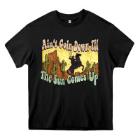 Black Ain't goin down til the sun comes up Cowboy Heavy Core Tee - HowdyJamesFarm