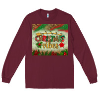 Burgundy christmas vibes tumbler Long Sleeve Tee - BundleAndBundleShop