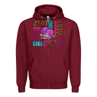 Burgundy gigi gigi with knitting Zipper Hoodie - AdoDesignShop