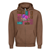 Chestnut gigi gigi with knitting Zipper Hoodie - AdoDesignShop
