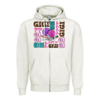 Oatmeal Heather gigi gigi with knitting Zipper Hoodie - AdoDesignShop