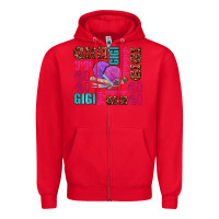 Red gigi gigi with knitting Zipper Hoodie - AdoDesignShop