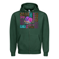 Sports Green gigi gigi with knitting Zipper Hoodie - AdoDesignShop