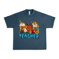 Midnight Navy Teacher Coffee Cups Urban Heavy Tee - FaDigitalArtStudio