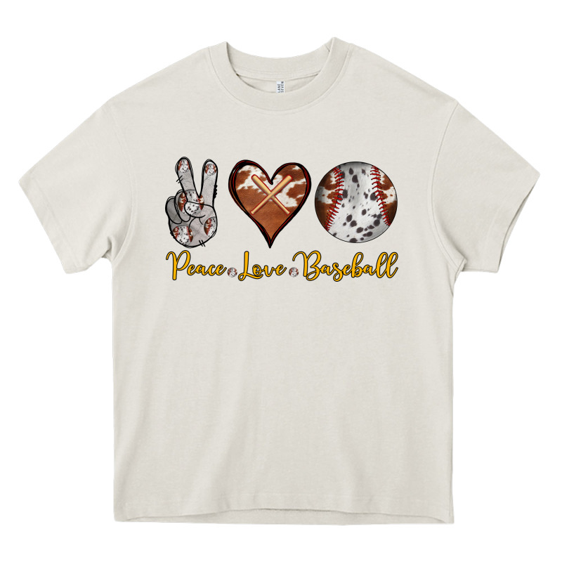 Peace Love Baseball Heavy Core Tee by RanaPortraitStore | Teevron