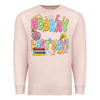 Pale Pink hooray for the last day white Premium Sweatshirt - JahusDesignShop