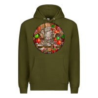 Army Green Christmas Merino Wool Sheep Premium Hoodie - LillyAllenDesigns
