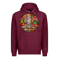 Burgundy Christmas Merino Wool Sheep Premium Hoodie - LillyAllenDesigns