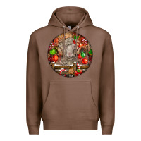 Chestnut Christmas Merino Wool Sheep Premium Hoodie - LillyAllenDesigns