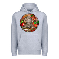 Heather Grey Christmas Merino Wool Sheep Premium Hoodie - LillyAllenDesigns
