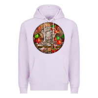 Lilac Christmas Merino Wool Sheep Premium Hoodie - LillyAllenDesigns
