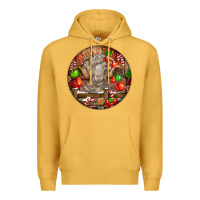 Mustard Christmas Merino Wool Sheep Premium Hoodie - LillyAllenDesigns
