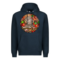 Navy Christmas Merino Wool Sheep Premium Hoodie - LillyAllenDesigns