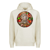 Oatmeal Heather Christmas Merino Wool Sheep Premium Hoodie - LillyAllenDesigns