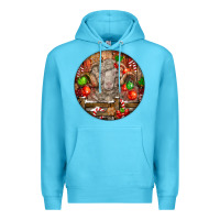 Ocean Blue Christmas Merino Wool Sheep Premium Hoodie - LillyAllenDesigns
