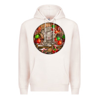 Pale Pink Christmas Merino Wool Sheep Premium Hoodie - LillyAllenDesigns