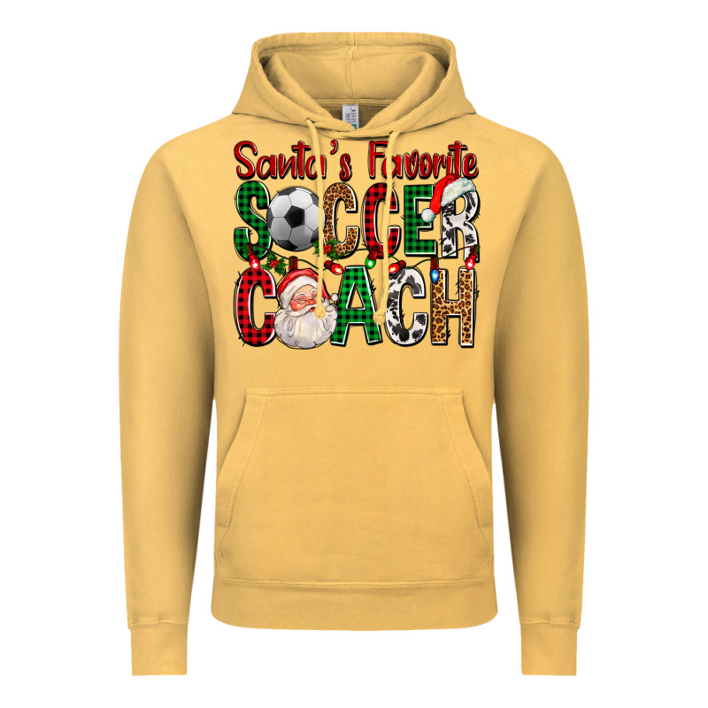 Santa's Favorite Soccer Coach For Christmas Vintage Hoodie by FaDigitalArtStudio | Teevron