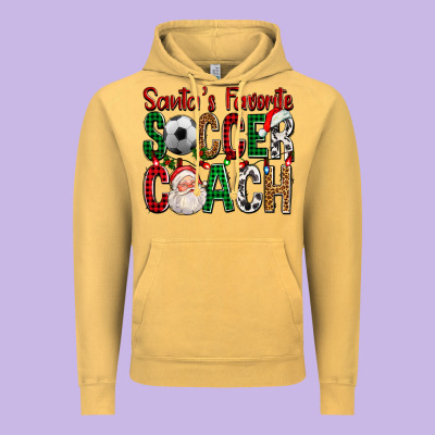Santa's Favorite Soccer Coach For Christmas Vintage Hoodie Designed By Fadigitalartstudio