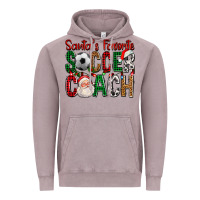 Vintage Zinc Santa's Favorite Soccer Coach For Christmas Vintage Hoodie - FaDigitalArtStudio