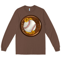 Chestnut baseball with sunflower round earrings Long Sleeve Tee - BundleAndBundleShop