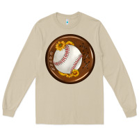 Mushroom baseball with sunflower round earrings Long Sleeve Tee - BundleAndBundleShop