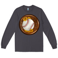 Smoke baseball with sunflower round earrings Long Sleeve Tee - BundleAndBundleShop