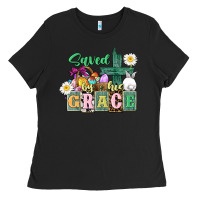 Saved By His Grace Easter Ladies Tee | Teevron