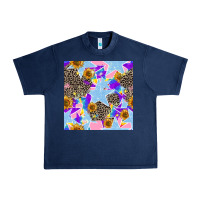 Navy stars and sunflowers seamless pattern Urban Heavy Tee - FaDigitalArtStudio