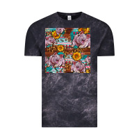 Cloud Black Western Landrace Pig With Sunflowers Seamless Vintage Tee - FaDigitalArtStudio