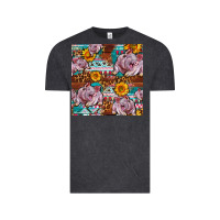 Vintage Black Western Landrace Pig With Sunflowers Seamless Vintage Tee - FaDigitalArtStudio
