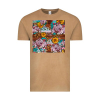 Vintage Camel Western Landrace Pig With Sunflowers Seamless Vintage Tee - FaDigitalArtStudio