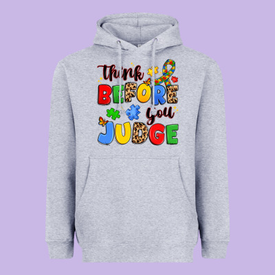 Think Before You Judge Heavyweight Hoodie Designed By Jahusdesignshop
