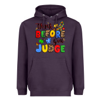 Plum think before you judge Heavyweight Hoodie - JahusDesignShop
