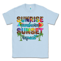 Dusty Blue sunrise sunburn sunset repeat Classic Tee - Artiststas