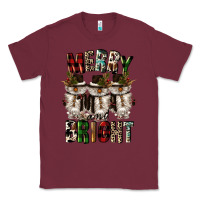 Burgundy merry and bright Classic Tee - CowGirlArtShop