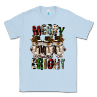 Dusty Blue merry and bright Classic Tee - CowGirlArtShop