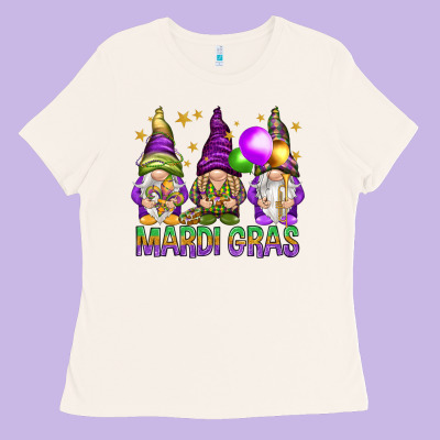 Mardi Gras With Gnomies Ladies Tee Designed By Howdyjamesfarm