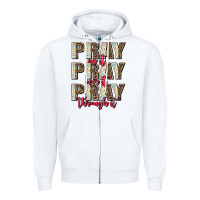 White pray on it pray over it pray through it Zipper Hoodie - AdoDesignShop