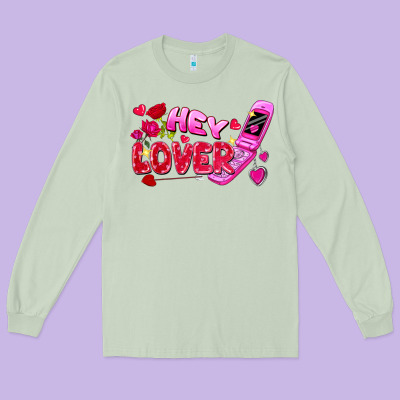 Hey Lover Flip Phone Long Sleeve Tee Designed By Fadigitalartstudio