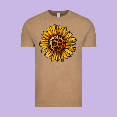 Sunflower Leopard Vintage Tee Designed By Jasminsmagicworld