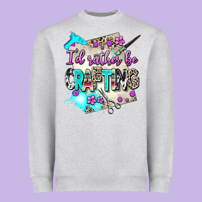 I D Rather Be Crafting Heavyweight Sweatshirt Designed By Adodesignshop