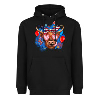 Black western america cow Heavyweight Hoodie - JahusDesignShop
