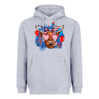Heather Grey western america cow Heavyweight Hoodie - JahusDesignShop
